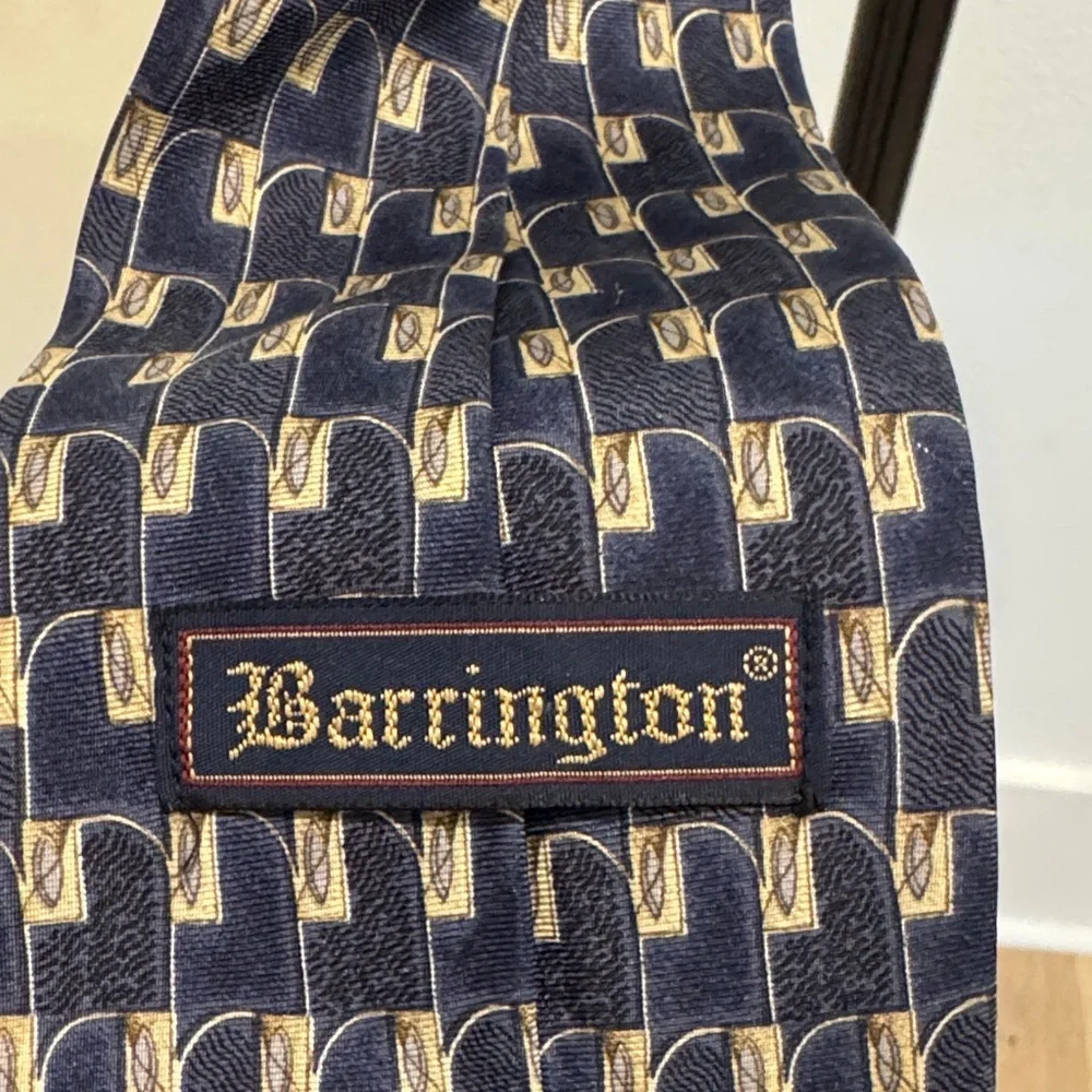 Men’s Navy Geometric Pattern Tie - Classic Workwear